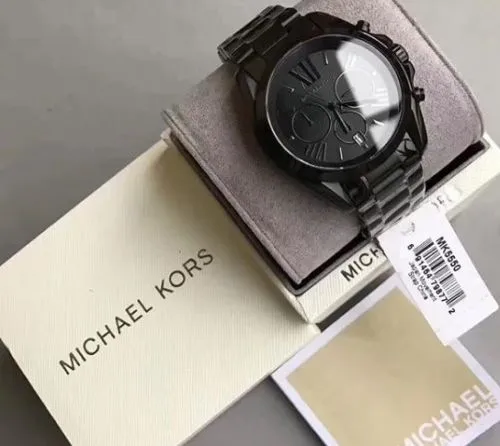 Original US Design w Serial Number Mikael Kors MK5550 Bradshaw Black Tone  Chronograph Sport w Black