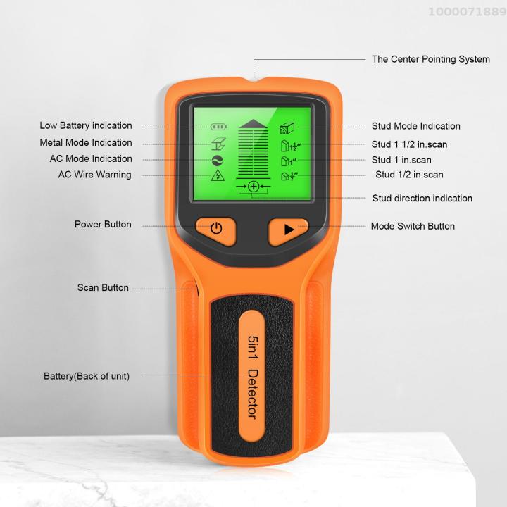 hlw330เครื่องตรวจจับแกนแบบ5-in-1สแกนเนอร์ผนังมือถือดิจิตอลแบบมืออาชีพตัวตรวจจับกำแพงสายไฟสดสายเคเบิลพีวีซีเครื่องสแกนเนอร์ค้นหาโลหะท่อน้ำ