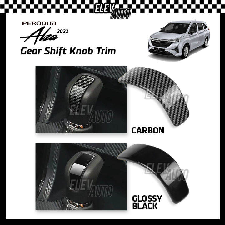 Perodua Alza 2022 2023 Gear Knob Trim CARBON BLACK Interior Accessories ...