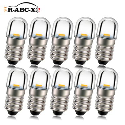 10Pcs DC 3V 6V 12V 4.5V 18V P13.5S PR2 E10 LED Bulb For Flashlight Replacement Torch Work Light Instrument Lamp Warm white 4300K Bulbs  LEDs  HIDs