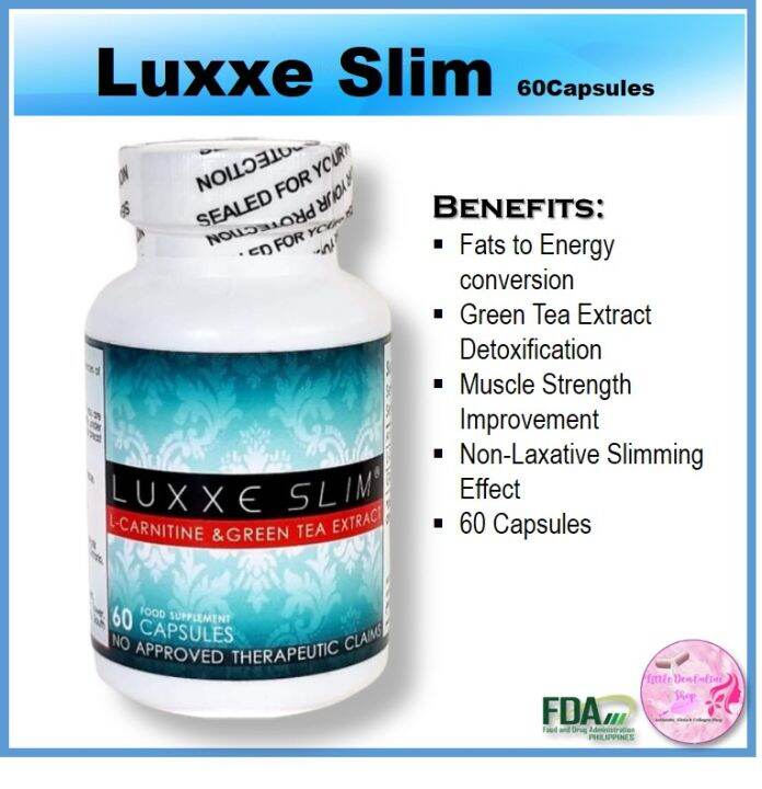 Luxxe Slim LCarnitine & Green Tea Extract 60 Capsules (500mg)Authentic Lazada PH