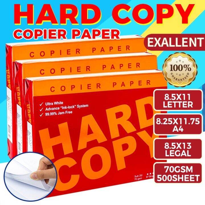 Hard Copy Bond Paper Short / A4 / Long 70gsm 500 Sheets Sub.20 ...