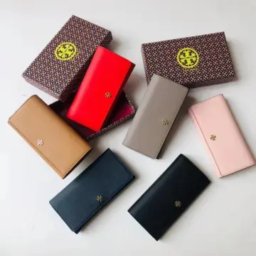 Shop Tory Burch ROBINSON Saffiano Plain Folding Wallet Long Wallet