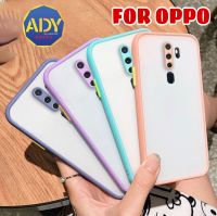 เคสขอบสีกันกล้อง Oppo A52020 / A9 2020 / A12 / A31 / A92 / A5s / A57 / F9 / A3s / A93 / A54 เคสใส เคสกันกระแทก เคสหลังด้านกล้องขอบสี