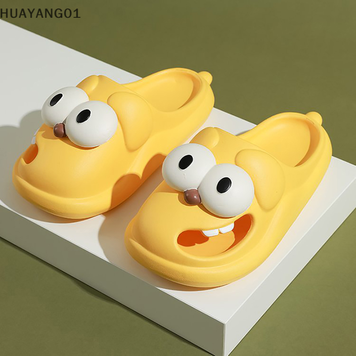 huayang01-2023ใหม่ล่าสุด-รองเท้าแฟชั่นสุดฮอตหัวเบากันลื่นน่ารักพื้นหนารองเท้าแตะประจำวันในบ้านนุ่ม