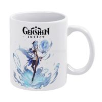 【❖New Hot❖】 shi17474030360603 Ganyu Genshin แก้วกาแฟถ้วยสีขาวกระแทก330มล. ชานมบ้านเซรามิกเดินทางแก้วน้ำและเหยือกน้ำสำหรับเพื่อน