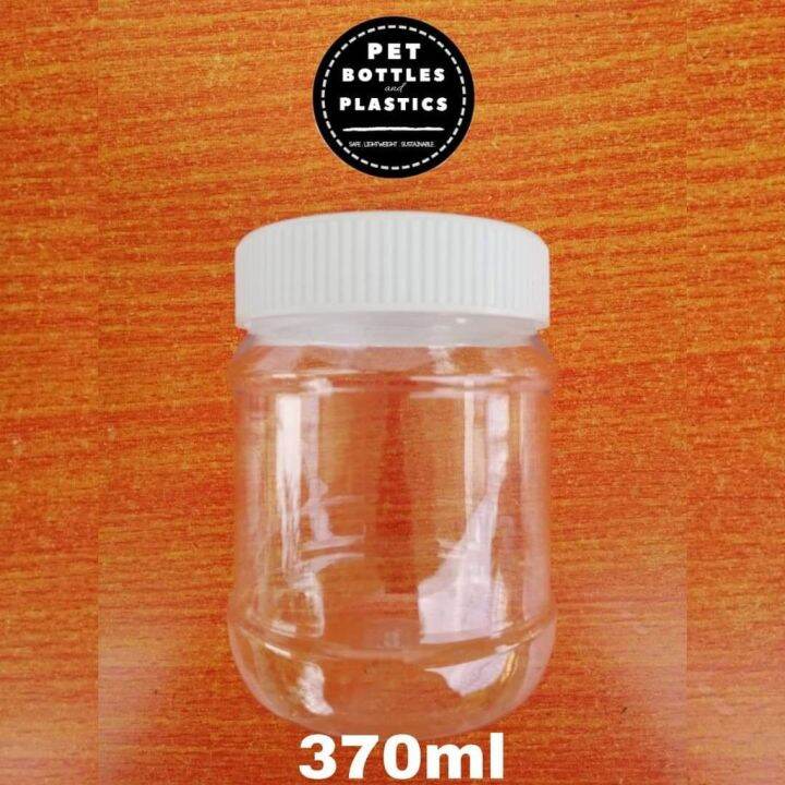 60 pieces 370ml foodgrade empty clear PET plastic round jar container