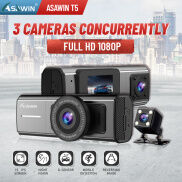 Camera Hành Trình 3 Camera Asawin HD1080P Cho Xe Hơi Máy Ghi Hình Lái Xe