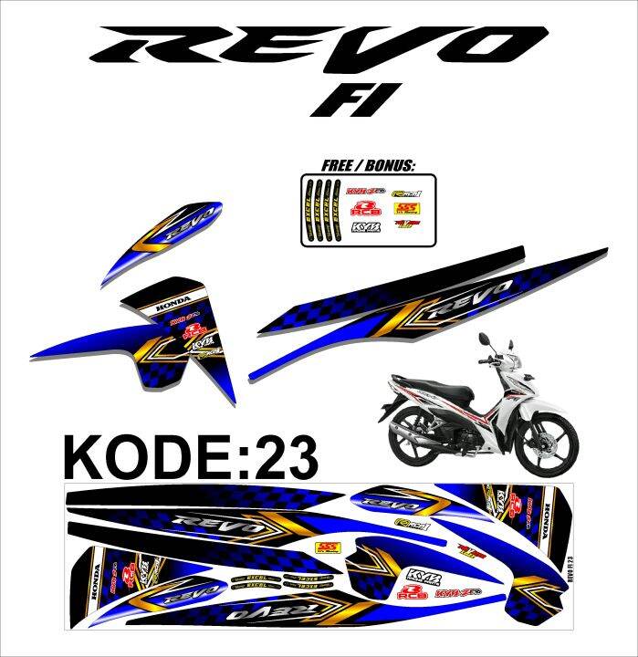 Cod Sticker Striping Revo Fi New Lis Variasi Revo Injeksi Semifull Desain Racing Roadrace Am