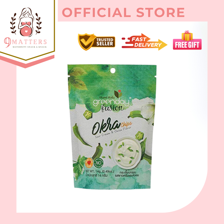 Greenday Healthy Okra Chips Sour Cream and Onion Flavor Snack For