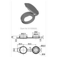 ฝาครอบพลาสติกสีดำกันน้ำขนาดเส้นผ่าศูนย์กลาง19มม. สำหรับ Ms403กลางแจ้ง Ms103ล็อค Wp003ล็อคสวิตซ์สำหรับใช้กลางแจ้งฝากันน้ำ1ชิ้น