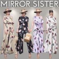 ?ป้าย Mirrorsister​ 10326.8 เซ็ทเสื้อไหล่ตก ผ้าซิลค์ลายดอกทิวลิปสวยเก๋ มาพร้อมกางเกงขายาวบาน