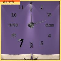 CIRETEX 3D ตกแต่งห้องนั่งเล่นสไตล์ทันสมัยแบบ DIY นาฬกานาฬิกาข้อมือควอตซ์ติดผนังพื้นผิวกระจกสติ๊กเกอร์อะคริลิกแฟชั่น