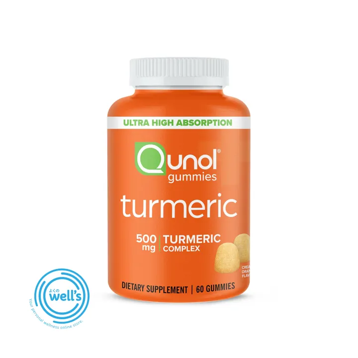 Qunol Turmeric Gummies. 500mg. High Absorption.Turmeric Complex. Orange