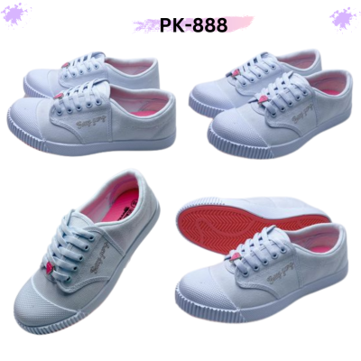 GerryGang รองเท้านักเรียน รองเท้าผ้าใบ รองเท้าพละ Pink Diamond พื้นสีชมพู รุ่น PK888