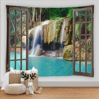 3D Digital Printing Resistant Waterproof Bathroom Shower Curtain 3D window scenery decoration tapestry hippie wall bohemian style decoration tapestry bedroom dormitory wall Tapestries