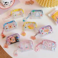 Mini Zipper Pouch Storage Bag Lovely Cartoon Jelly Wallet Cosmetic Bag Coin Purse Zipper PVC Transparent Coin Purse