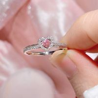 【CC】☜  Delicate Color Pink Stones Rings for Fashion Bridal Engagement Wedding Set Jewelry