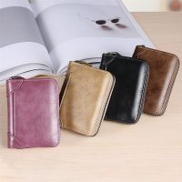 Compact Card Holder Wallet for Women with Retro Design and Multiple Card Slots