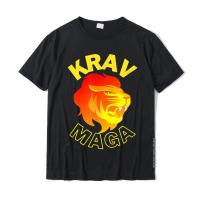 KRAV MAGA - Lion T-Shirt Printing Top T-Shirts Tops T Shirt For Men High Quality Cotton Geek T Shirts