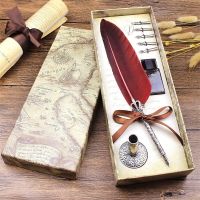 Quill pen retro nautical European style British gift box set gift for students with magic dip pen stationery gift