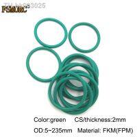 ✕ Green FKM o rings OD5mm 235mmx2mm thickness/CS Oil resistant acid and alkali resistant sealing Gasket FPM o-ring