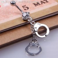 【CW】▤  Personality Handcuffs Navel Belly Barbell Rings Piercing for Men  23598