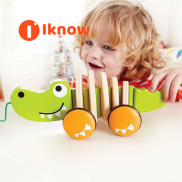 I know Walk-A-Long crocodile Toddler Wooden Pull Along Toy