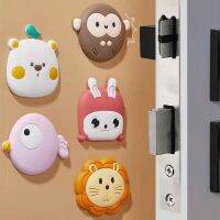 Cute Cartoon Mute Silicone Door Stopper Crash Pad Wall Protector Door Stops Handle Bumper Guard Anti-slip Shockproof Crash Pad Decorative Door Stops