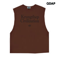 (Q DESIGN AND PLAY) เสื้อยืด แขนกุด ลาย KRUNGTHEP