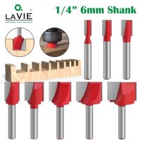 LAVIE 6mm 1/4 Shank 1pcs Cleaning Bottom Bit Straight Router Bit set Clean Milling Cutter เครื่องไฟฟ้างานไม้