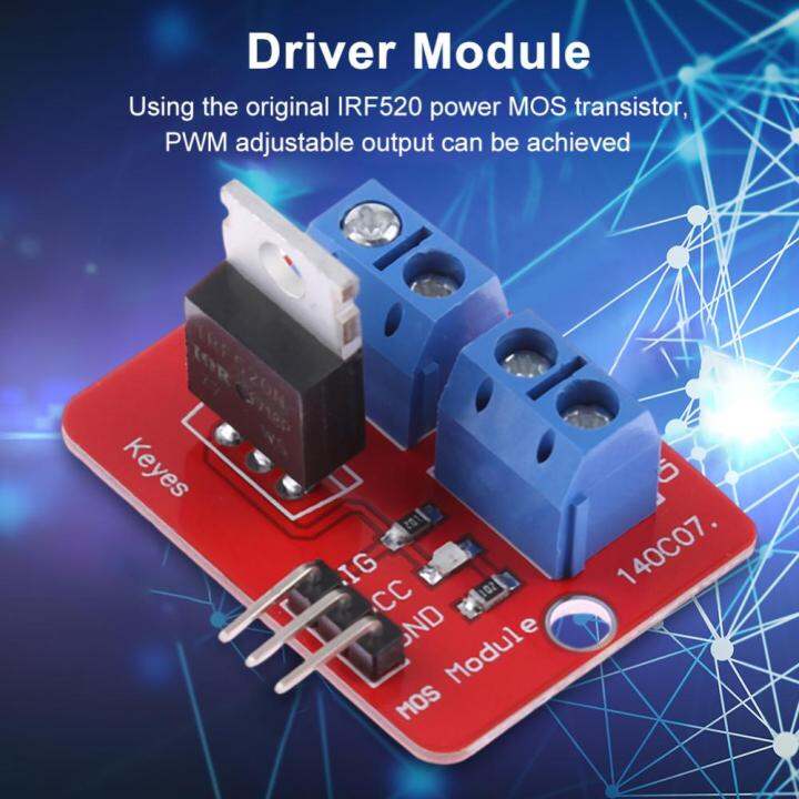 โมดูลไดร์เวอร์-irf520-0-24v-โมดูลปุ่ม-mosfet-ด้านบนบอร์ดสำหรับ-arduino-พายราสเบอร์รี่แขน-mcu