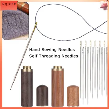 12/24Pcs Self Threading Sewing Needles with Needle Tube Stitching