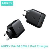 Aukey PA-B4 65W Omnia Duo Dual-Port PD ที่ชาร์จเร็วชาร์จเร็ว USB-C แท่นชาร์จผนังสำหรับแท็บเล็ตโทรศัพท์