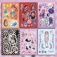 6sheets High Quality Y2k Style D Graffiti Stickers Childrens Diy Stationery Computer Stickers Student Stationery Stickers Labels