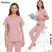 Dentistry Hospital Doctor Scrubs Women Uniform Work Clothes Solid Color Beauty Salon Nursing Uniform Jogging Pants Men Uniform