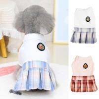 Puppy Skirt Eye-catching Dog Dress Beautiful Adorable Lattice Design for Walking Outside Dresses