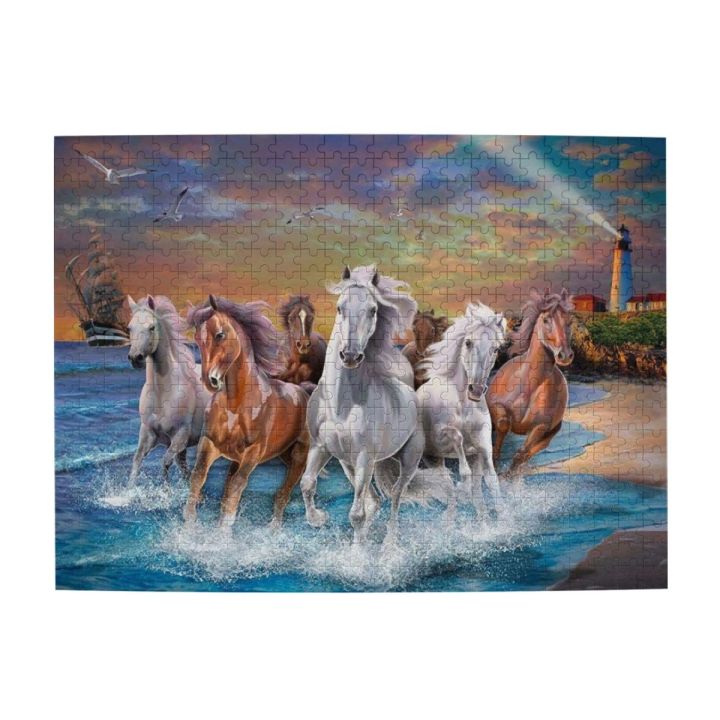 horses-on-the-seashore-wooden-jigsaw-puzzle-500-pieces-educational-toy-painting-art-decor-decompression-toys-500pcs