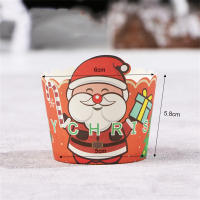 50pcs Supply Cake Tools Snowman Baking Elk Christmas Cartoon Cupcake Bottom Holder