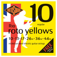 Rotosound R10 Roto Yellow Nickel Electric Guitar Strings, 10-46 สายกีตาร์ไฟฟ้า