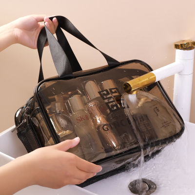 Women Portable Travel Wash Bag Female Transparent Waterproof double-layer dry wet separation Makeup Storage Pouch Large Capacity