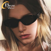 (Bros Woo) รูปไข่กรอบเล็ก Cat Eye แว่นตากันแดดผู้หญิง Anti Uv แฟชั่น Retro Shades สำหรับผู้หญิง