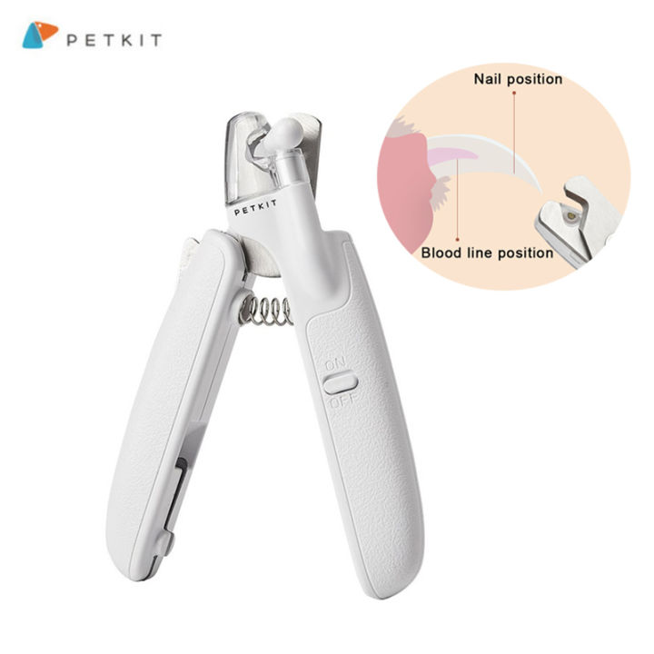 PETKIT Pet LED Nail Clipper Splash Proof Safety Nail Clippers Cat Dog  Grooming Cutter Trimmer Prevent Nail Blood Vessels