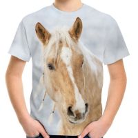 Summer Boy Fashion Unicorn T-Shirt 4-20Y Teen Children 3D Print T Shirt Tees Baby Kid Horse Fire Tops For Girls Birthday Clothes