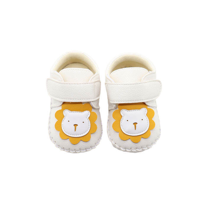 รองเท้าใส่เดินแฟลตตัดออก-pu-ลายการ์ตูนหมีรองเท้าเจ้าหญิงสำหรับทารกแรกเกิดเด็กวัยหัดเดินเด็กผู้หญิงทารก