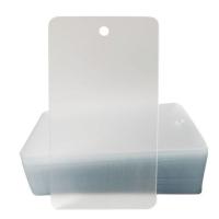 【LZ】▨✘  PVC Fosco Transparente Pendurado Tags Personalizado À Prova D Água Cartões De Plástico Etiquetas De Roupas Materiais De Estoque Em Branco