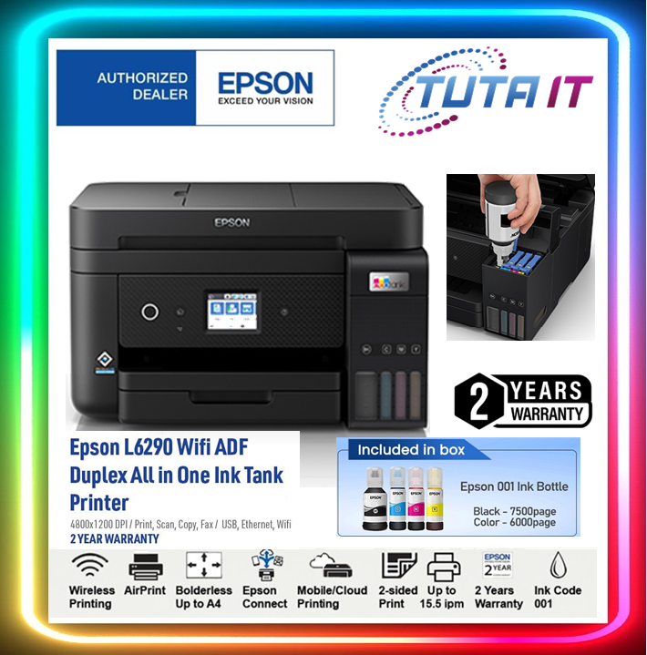 Epson EcoTank L6290 A4 Wi-Fi Duplex All-in-One Ink Tank Printer with ...