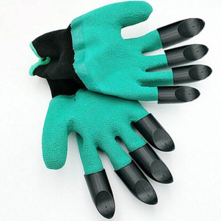 4-8-hand-claw-digging-rubber-gloves-gardening-planting-durable-labor-protection-weeding