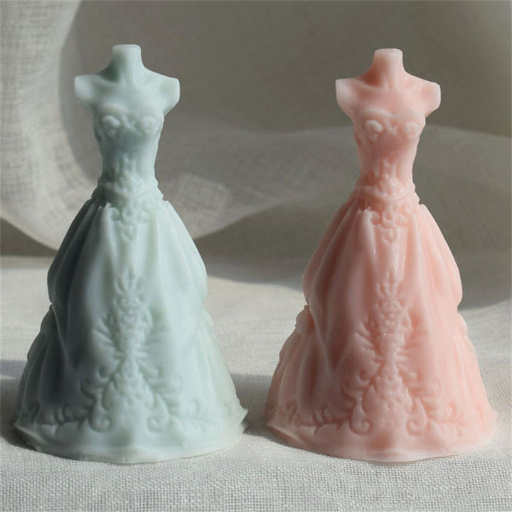 scented-candle-candle-making-tools-create-beautiful-princess-wedding-dress-designs-mousse-mold-princess-wedding-dress-aroma-candle-silicone-mold