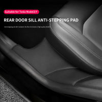 Car Rear Door Anti Kick Pad Protection Stickers For Tesla Model Y Model 3 Inner Door Side Edge Film Leather Mat Accessories